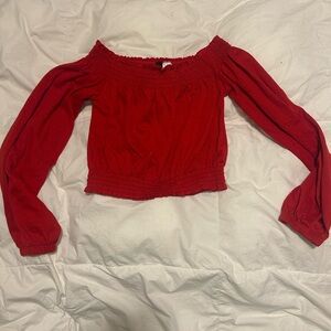 H&M Red Off-Shoulder Blouse